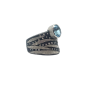 Blue Zircon Stripes Cigar Ring