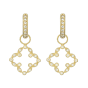 Pave Open Clover Marquise Earring Charms
