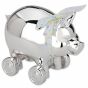 Piggy w/ Wheels Silverplate Bank