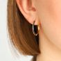 Sareena Black Diamond Yellow Gold Hoops