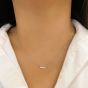 Silhouette 3 Stone White Diamond Necklace