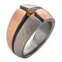 18K, Palladium & Oxidized Sterling Silver Band