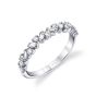 Emerald And Round Alternating Diamond Baguette Wedding Band