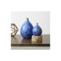 Small Crystalline Teardrop Vase — Cobalt