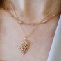 Feuille Small White Diamond Necklace
