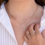Dunes Circle White Diamond Necklace