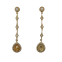 Natural Rose Cut Diamond Drop Earrings