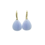 Blue Agate & Diamond Earrings