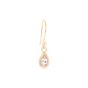 'Boulder' Bezel Pear White Topaz Drop Earrings