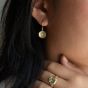 Hammered 10mm Disc Diamond Earrings