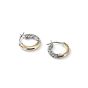 Mixed Metal Crossover Hoop Earrings