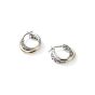 Mixed Metal Crossover Hoop Earrings