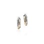 Mixed Metal Crossover Hoop Earrings