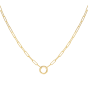 'Luna' Paperclip and Organic Circle Necklace
