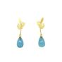 'Laurel Leaf' Aqua Drop Earrings