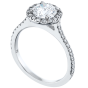 Platinum Single Halo Semi-Mount Engagement Ring
