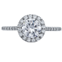 Platinum Single Halo Semi-Mount Engagement Ring