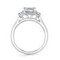 Three Stone Emerald Engagement Ring With Trapezoid Side Stones - Annalise