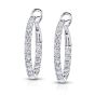 18K Inside-Outside Diamond Hinged Hoop Earrings