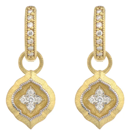 Shadow Moroccan Small Pave Shield Earring Charms