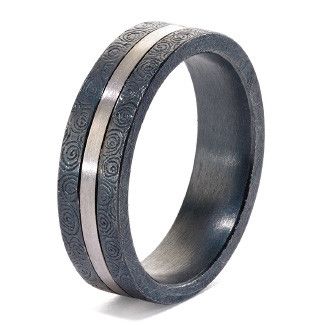 Palladium & Oxidized Sterling Silver Band