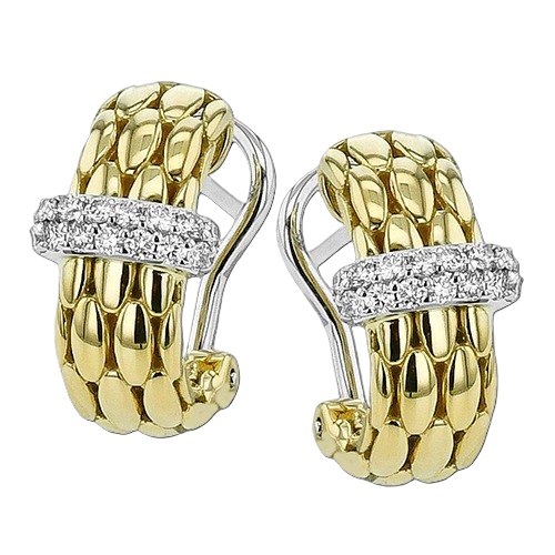 Mixed Metal Diamond Earrings