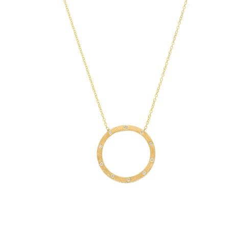 Dunes Circle White Diamond Necklace