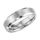 Bevel Edge Satin Center Classic Wedding Band
