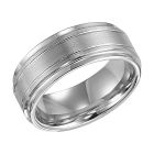 Step Edge Bright Cut Parallel Line Wedding Band