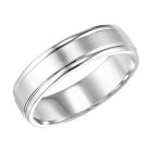 Flat Round Edge Carved Wedding Band
