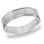 Flat Bevel Edge Carved Wedding Band