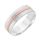 Low Dome Milgrain Edge Carved Wedding Band