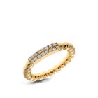 Tresore Yellow Gold Two Row Diamond Stretch Ring