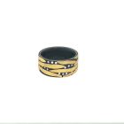 18K & Oxidized Sterling Silver Band 
