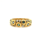 Blue & Teal Sapphire "Candy" Dome Ring 