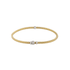 Bracelet with a White Gold Bead and Diamonds