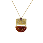 Agate, Diamond & Sapphire Pendant