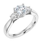 Contemporary Prong 3-Stone Engagement Ring