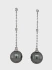 Tahitian Pearl & Diamond Drop Earrings