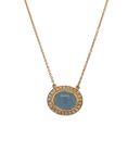 Milky Aquamarine & Diamond Pendant