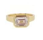 18K Yellow Gold Emerald Engagement Ring