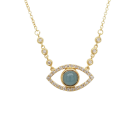 Aquamarine Evil Eye Necklace