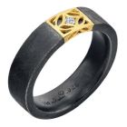 18K & Oxidized Sterling Silver Band