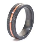 18K & Oxidized Sterling Silver Band