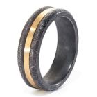 18K & Oxidized Sterling Silver Band