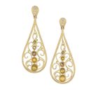 18K Yellow Gold Diamond Earrings