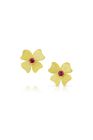 18K Yellow Gold Ruby Earrings
