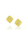 18K Square Spiral Stud Earrings