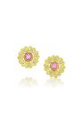 18K Pink Sapphire Heart Stud Earrings