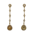 Natural Rose Cut Diamond Drop Earrings